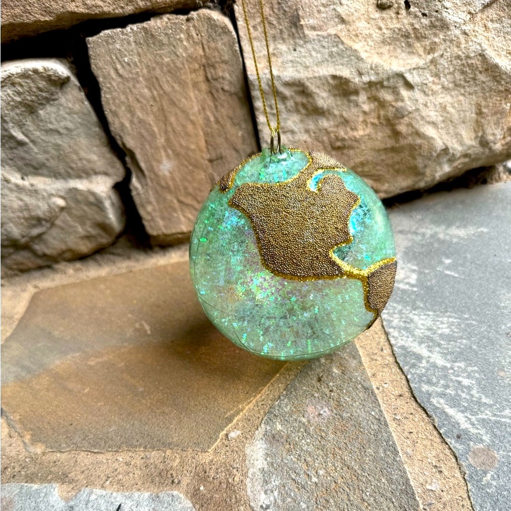 New🌟Anthropologie-Glittery Globe Ornament - Picture 2 of 4